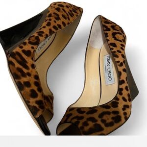 Jimmy Choo Brown Leopard Wedges